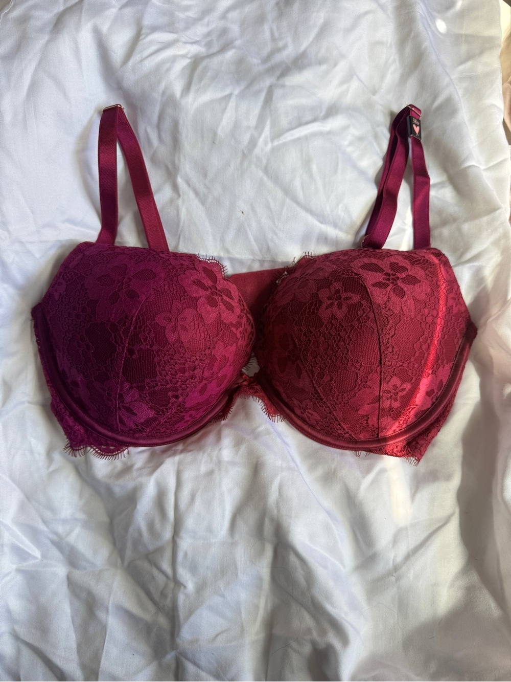 Victoria's Secret Dream Angel Deep Berry Lace Push-Up Bra
